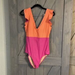 summersalt Orange & Pink Colorblock One-Piece Swimsuit